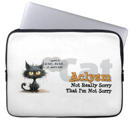 Chaos Kitty Laptop Sleeve: Not Sorry Laptop Sleeve