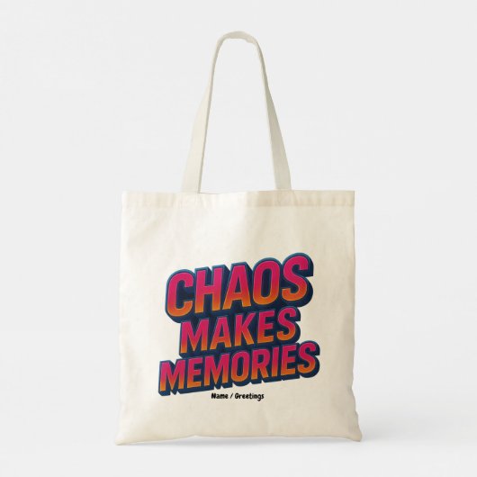 Chaos maakt herinneringen retro synthwave ontwerp tote bag (Achterkant)