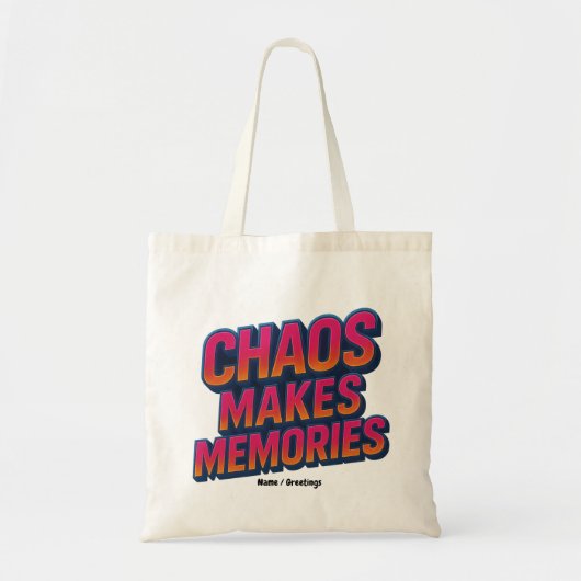 Chaos maakt herinneringen retro synthwave ontwerp tote bag (Voorkant)