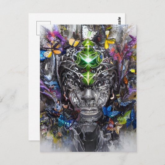 Chaos Man AI Art Briefkaart (Voorkant / Achterkant)