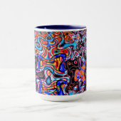 Chaos multicolore Abstrait Mug (Centre)