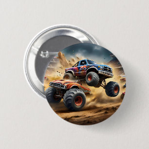 Chaos on Wheels: Monster Truck Smash Derby, Ronde Button 5,7 Cm