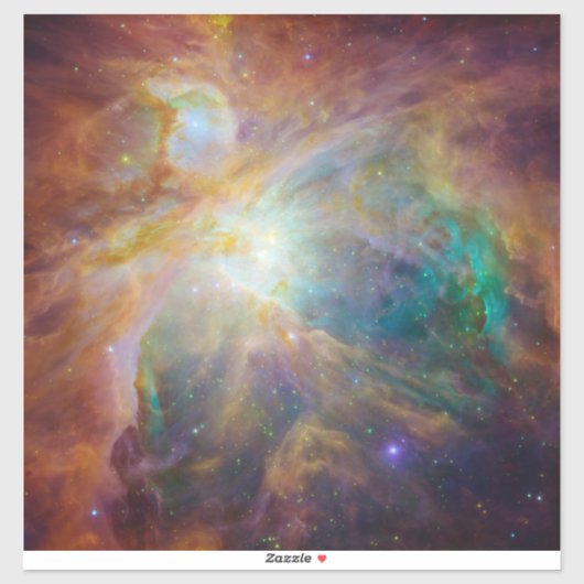 Chaos op het hart van Orion Spitzer Hubble Composi Sticker (Vel)