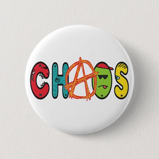 Chaos Ronde Button 5,7 Cm (Voorkant)