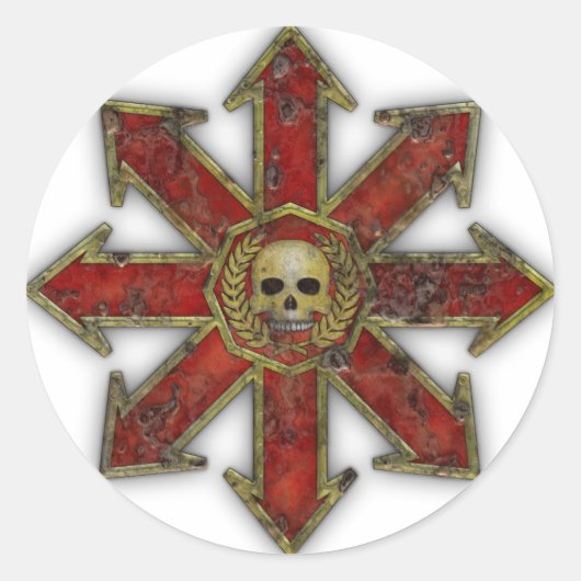 Chaos - Rood Ronde Sticker (Voorkant)