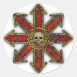 Chaos - Rood Ronde Sticker