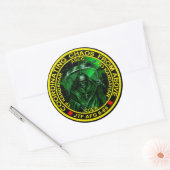 Chaos van bovenaf coördineren ronde sticker (Envelop)