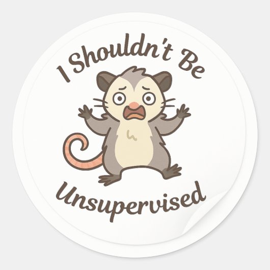 Chaotic Possum “Unsupervised” Sticker (Devant)