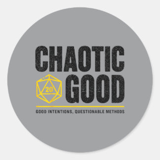 Chaotisch Goed Goede Intenties Twijfelachtige Ods Ronde Sticker