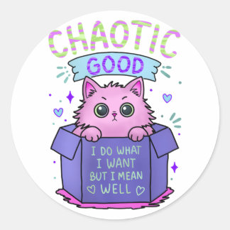 Chaotisch Goede Kat | Ik Doe Wat Ik Wil Ronde Sticker
