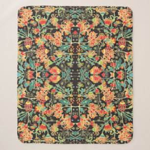 Chaotische bloemen: abstract patroon. sherpa deken