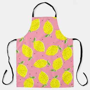 Chaotische citroenen roze polka: Citrus patroon Schort