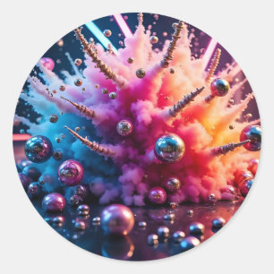 Chaotische Explosies Ronde Sticker