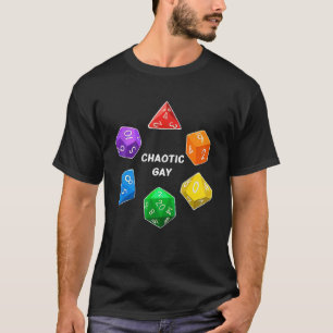Chaotische Gay Alignment Dice D20 Nerdy Tafelblad  T-shirt