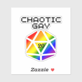 Chaotische Gay D20 – LGBTQ+ Pride DND Sticker