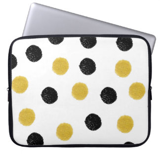 Chaotische gouden Stippen: splash. Laptop Sleeve