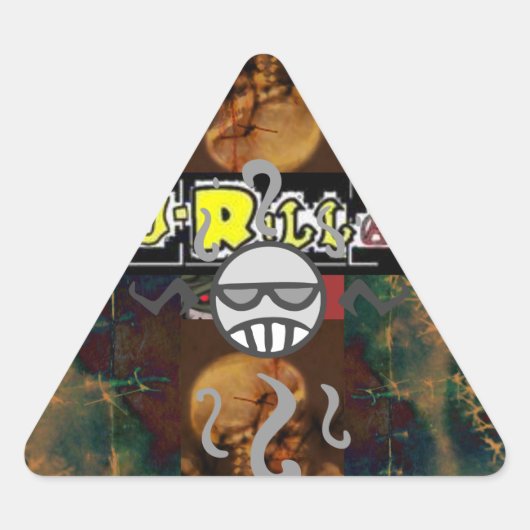 Chaotische J-Rilla en Skull Triangle Sticker (Voorkant)