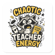 Chaotische Onderwijs Energie Grappige Wasbeer Stic