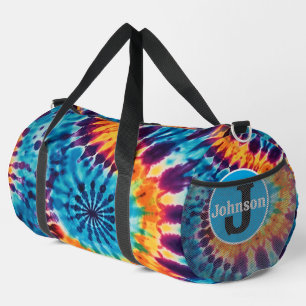 Chaotische uitbarsting Oranje Blauw Paars monogram Plunjezak