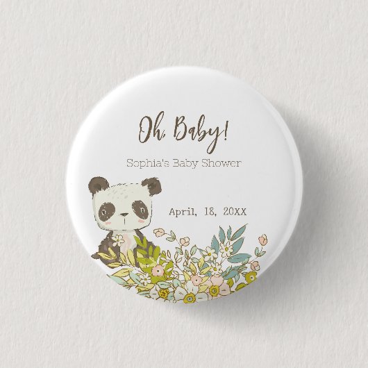 Chapa Baby Shower Panda Ronde Button 3,2 Cm (Voorkant)