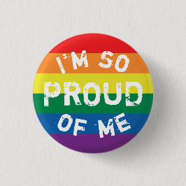 Chapa Bandera Orgullo Gay So Proud - Love is Ronde Button 3,2 Cm