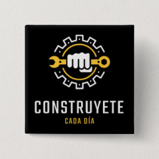 Chapa elegante  vierkante button 5,1 cm