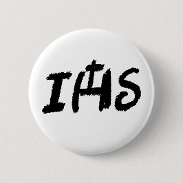 Chapa pin con motivo católico IHS Ronde Button 5,7 Cm