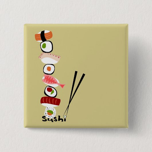 chapacuadradasushi vierkante button 5,1 cm (Voorkant)