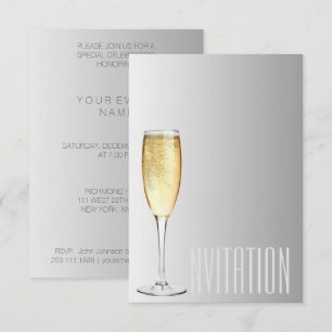 Chapaine Mousserende wijn Glass Gray Vip Uitnodigi Kaart