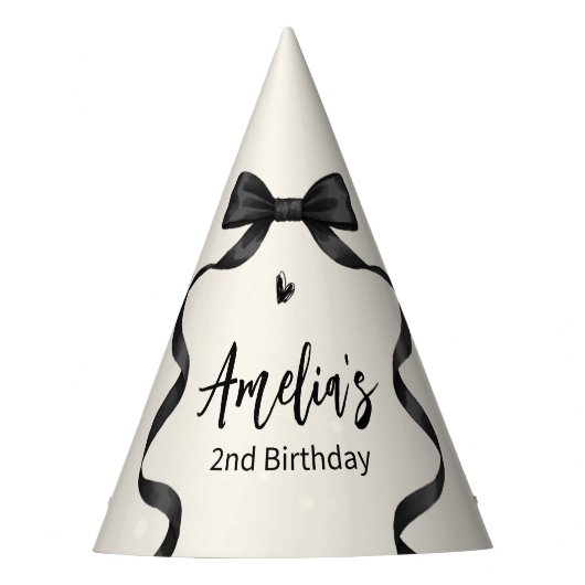 Chapeau Anniversaire Arc Noir Tout Âge (Devant)