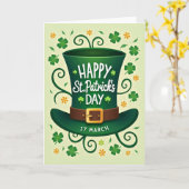 Chapeau Carte Joyeuse St Patrick (Fleur jaune)