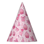 Chapeau d'anniversaire Cupcakes roses (Gauche)