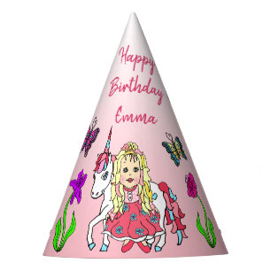 Chapeau d'anniversaire Fée blonde et Licorne