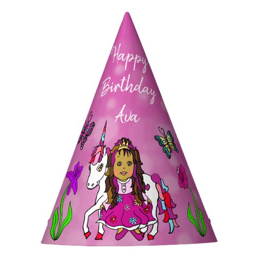 Chapeau d'anniversaire Fée et Licorne (Devant)