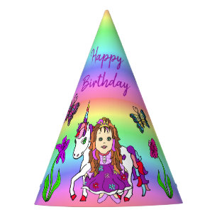 Chapeau d'anniversaire Fée Violette et Licorne