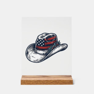 Chapeau de cowboy patriotique vintage Fleur Concep