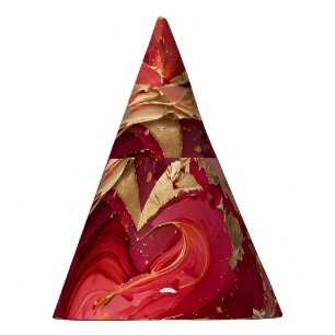 Chapeau de fête à tourbillons de marbre rouge et o