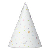 Chapeau de fête blanc confettis pastel (Gauche)