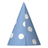 Chapeau de fête bleu Pervenche à pois blancs (Dos)