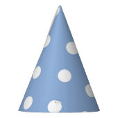 Chapeau de fête bleu Pervenche à pois blancs (Gauche)