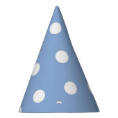Chapeau de fête bleu Pervenche à pois blancs (Droite)