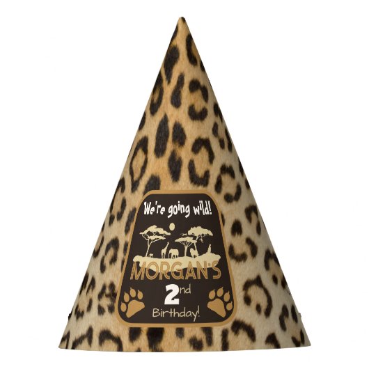 Chapeau de fête d'anniversaire à imprimé léopard a (Devant)