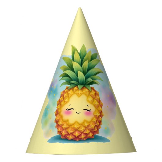 Chapeau de fête d'anniversaire d'ananas heureux (Devant)