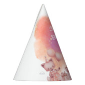 Chapeau de fête d'anniversaire d'animal pastel (Gauche)