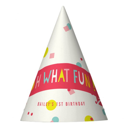 Chapeau de fête d'anniversaire Fille Points de con (Devant)