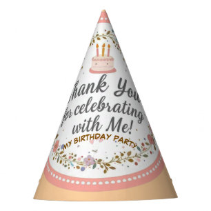 Chapeau de fête d'anniversaire floral Boho Merci