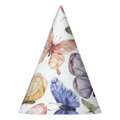 Chapeau de fête d'anniversaire Papillon Violet (Gauche)