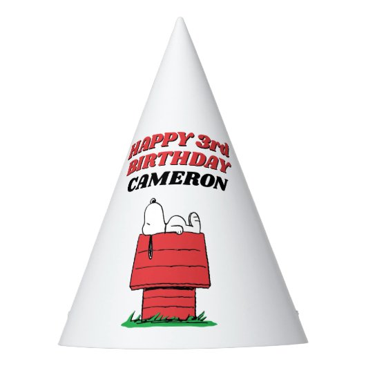 Chapeau de fête d'anniversaire Peanuts Snoopy Mais (Devant)