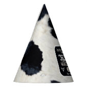 Chapeau de fête d'anniversaire vache sacrée à impr (Gauche)