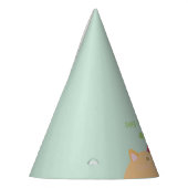 Chapeau de fête d'anniversaire vert menthe de chat (Gauche)